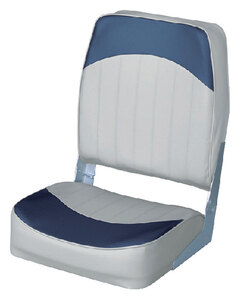 ECONOMY HIGH BACK FOLD DOWN FISHING CHAIR (WISE SEATING) 18 1/2" D x 15 3/4" W x 21 1/2" H Grey/Navy